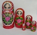 Matrushkas poppen, 5 houten meisjes 