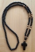 Ketting met kruis natuursteen,/zwart 